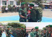 Pangdam Pimpin Upacara Penyambutan Satgas Yonif 711/RKS dan Tradisi Satuan Penerimaan Warga Baru Kodam XXlll/Palaka Wira