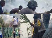 Polres Sigi Bersama Tim Gabungan Gerak Cepat Tangani Kebakaran Lahan dan Hutan Pinus di Dolo Barat