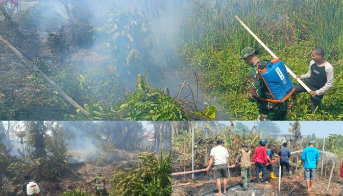 Tim Gabungan Padamkan Kebakaran Perkebunan Sagu di Leok 2 Buol