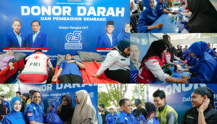 Donor Darah Demokrat Sulteng Kumpulkan 242 Kantong, Anwar Hafid Turut Donor