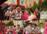 Penuh Penghormatan, Polda Sulteng Gelar Upacara Tradisi Pedang Pora Iringi Pelepasan Irjen Pol. Nasri