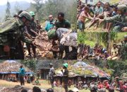 Bukan Sekadar Tradisi, Bakar Batu di Kampung Ugimba Simpan Cerita Haru Persaudaraan Warga dan Satgas Yonif 713/ST